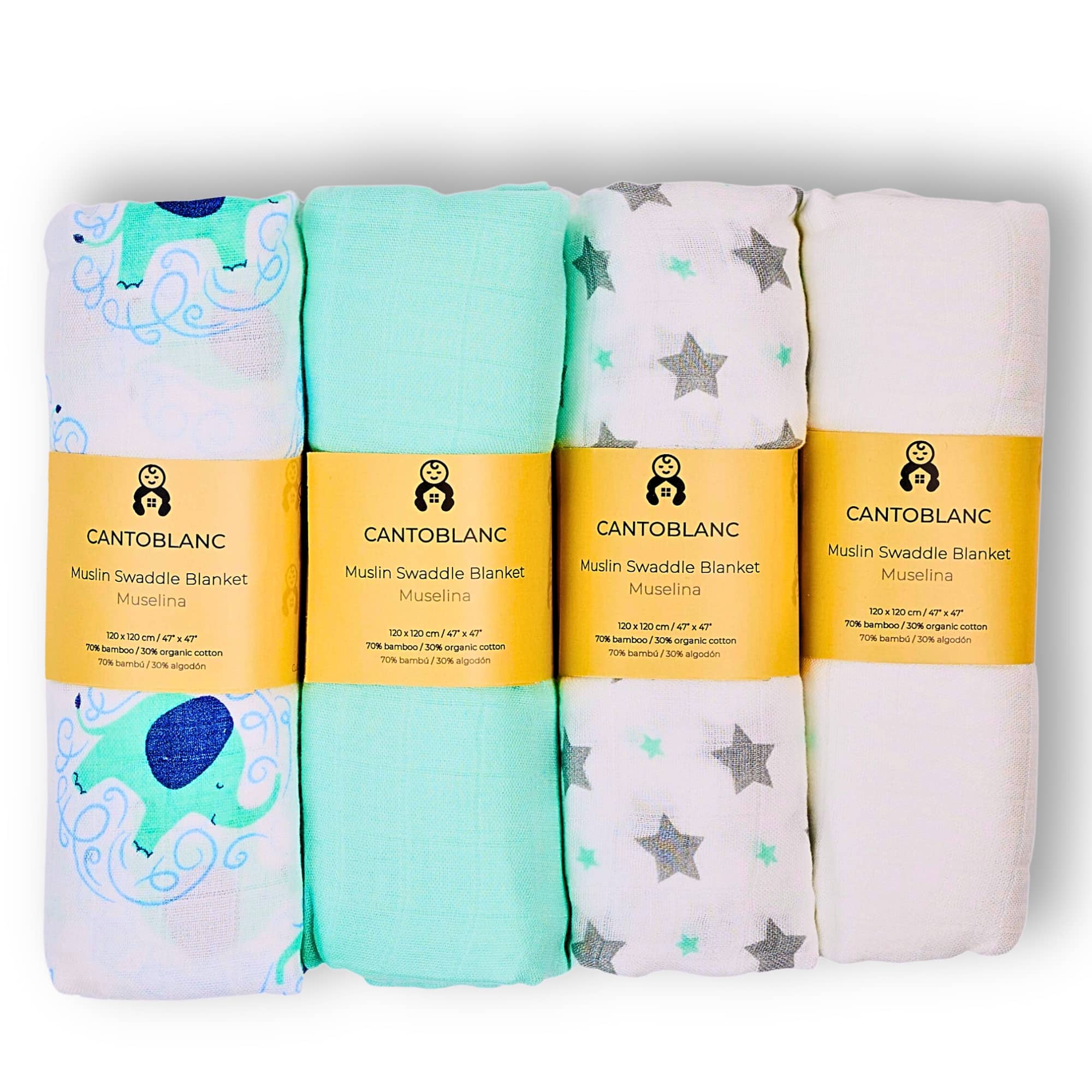 Muselinas bambu pack 4